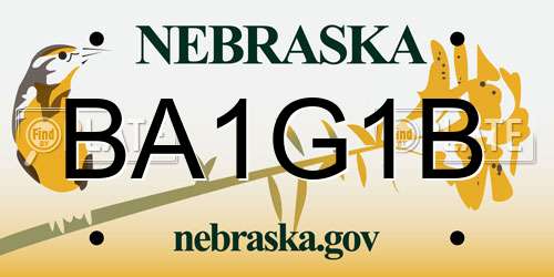 BA1G1B Nebraska License Plate