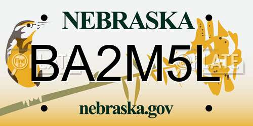 BA2M5L Nebraska License Plate