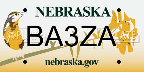 BA3ZA Nebraska License Plate