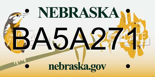 BA5A271 Nebraska License Plate