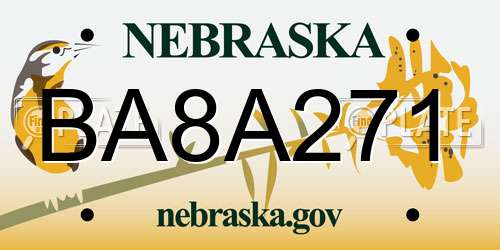 BA8A271 Nebraska License Plate