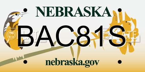 BAC81S Nebraska License Plate