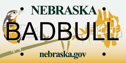 BADBULL Nebraska License Plate