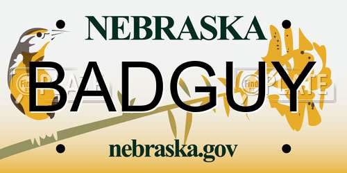 BADGUY Nebraska License Plate