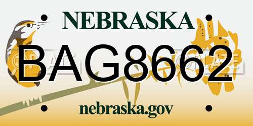 BAG8662 Nebraska License Plate