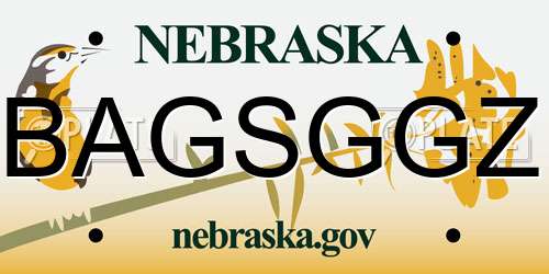 BAGSGGZ Nebraska License Plate