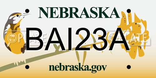 BAI23A Nebraska License Plate