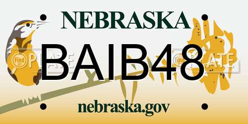 BAIB48 Nebraska License Plate