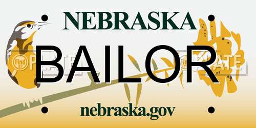 BAILOR Nebraska License Plate