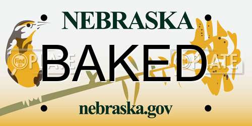 BAKED Nebraska License Plate