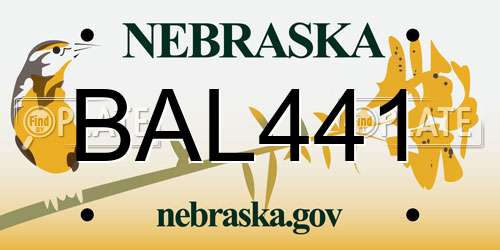 BAL441 Nebraska License Plate