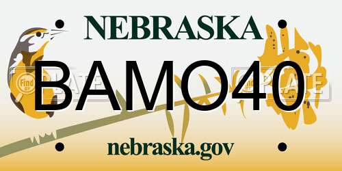 BAMO40 Nebraska License Plate