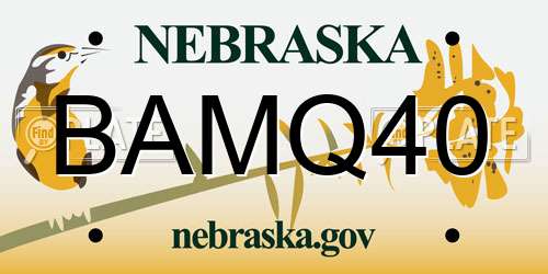 BAMQ40 Nebraska License Plate