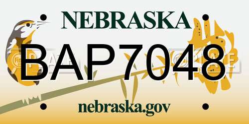 BAP7048 Nebraska License Plate