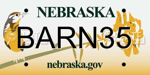 BARN35 Nebraska License Plate