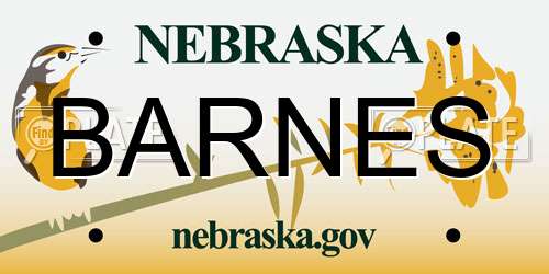 BARNES Nebraska License Plate