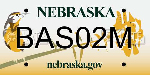 BAS02M Nebraska License Plate