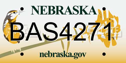 BAS4271 Nebraska License Plate