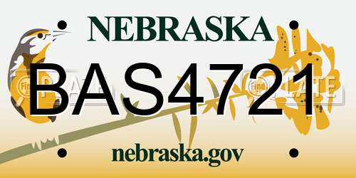 BAS4721 Nebraska License Plate