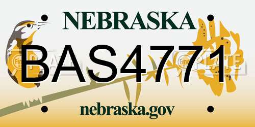 BAS4771 Nebraska License Plate