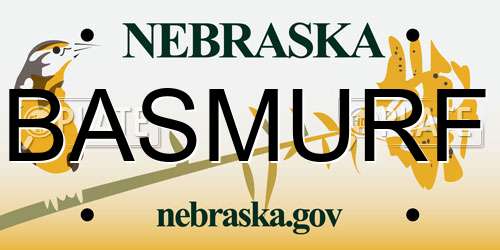 BASMURF Nebraska License Plate