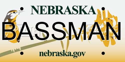 BASSMAN Nebraska License Plate