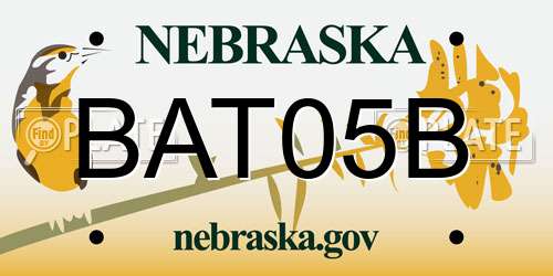 BAT05B Nebraska License Plate