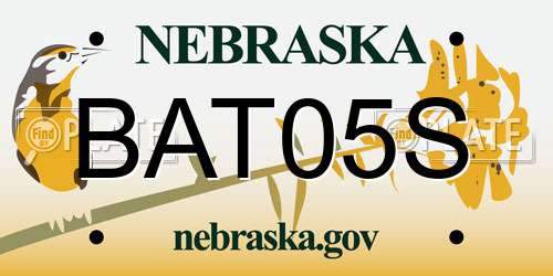 BAT05S Nebraska License Plate