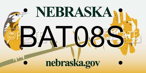 BAT08S Nebraska License Plate