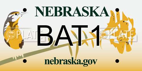 BAT1 Nebraska License Plate