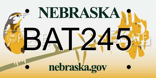 BAT245 Nebraska License Plate