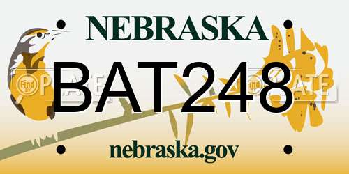 BAT248 Nebraska License Plate