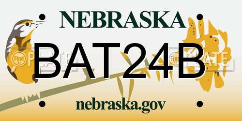 BAT24B Nebraska License Plate