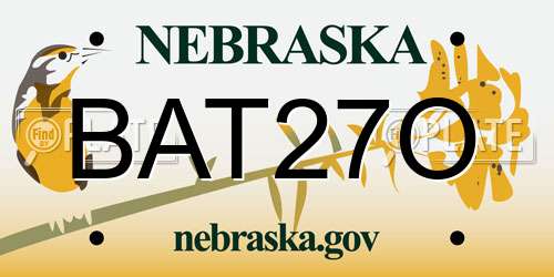 BAT27O Nebraska License Plate