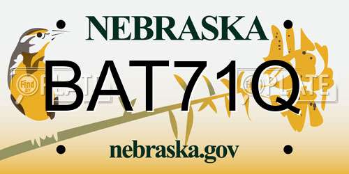BAT71Q Nebraska License Plate