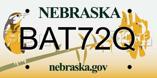 BAT72Q Nebraska License Plate