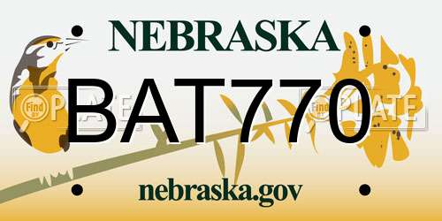 BAT770 Nebraska License Plate