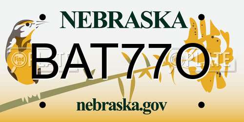 BAT77O Nebraska License Plate