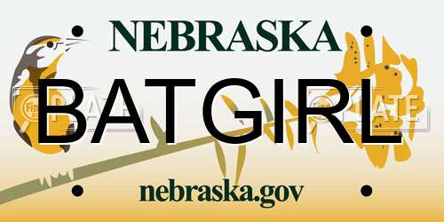 BATGIRL Nebraska License Plate