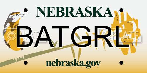 BATGRL Nebraska License Plate