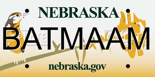 BATMAAM Nebraska License Plate