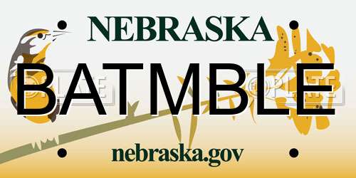 BATMBLE Nebraska License Plate
