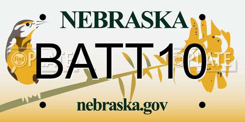 BATT10 Nebraska License Plate