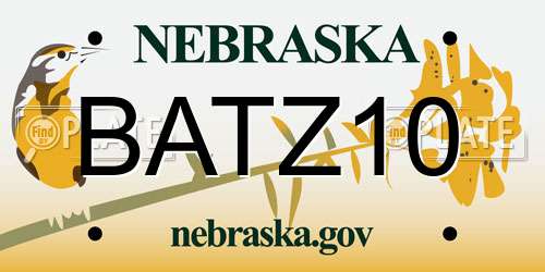 BATZ10 Nebraska License Plate