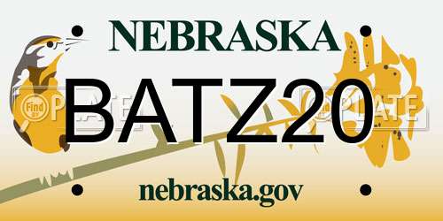 BATZ20 Nebraska License Plate
