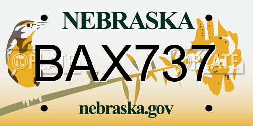 BAX737 Nebraska License Plate