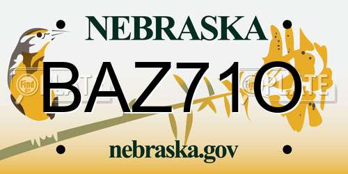 BAZ71O Nebraska License Plate
