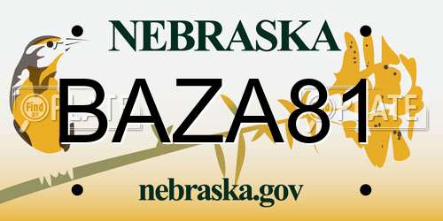 BAZA81 Nebraska License Plate
