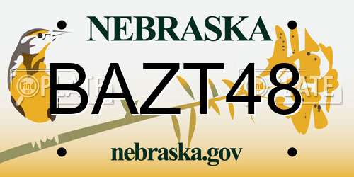 BAZT48 Nebraska License Plate