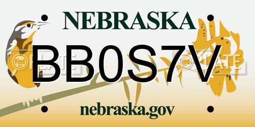 BB0S7V Nebraska License Plate